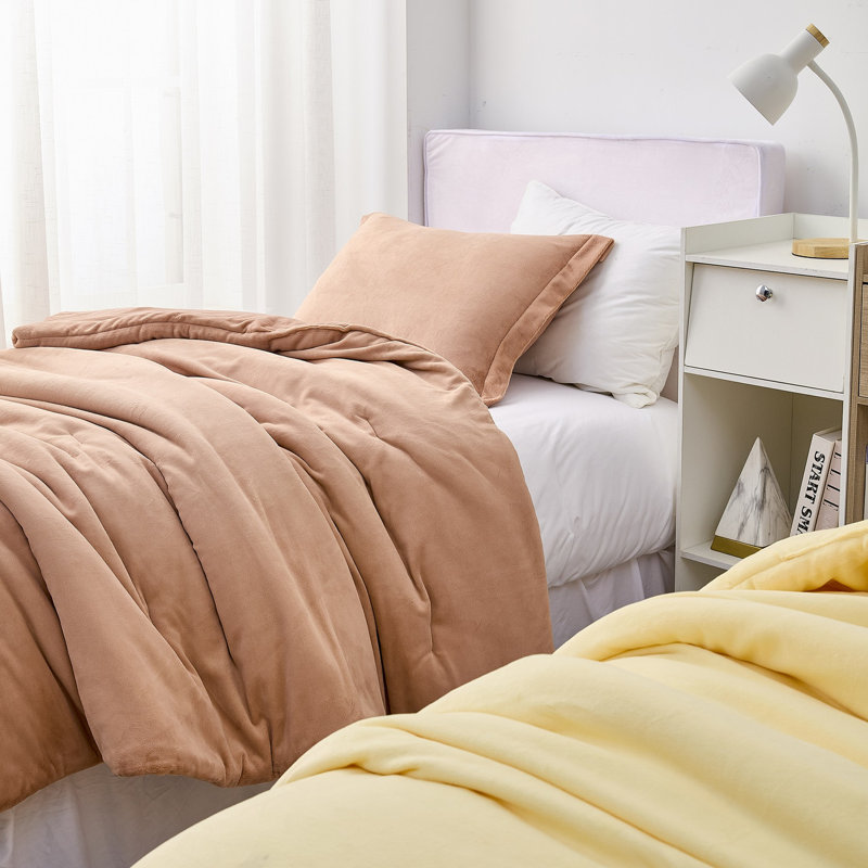 Softer Than Soft - Coma Inducer Oversized Comforter Set - Cream, Twin Extra Long Comforter + 1 Standard Pillow Sham, Brown