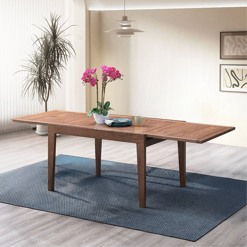 Ensemble de salle à manger moderne 5 pièces avec table de salle à manger extensible et chaises en noyer