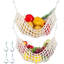 2 grands hamacs en macramé de 11,8 po x 20 po sous un meuble, un hamac à banane Veggie permet d'économiser de l'espace sur le comptoir pour la cuisine