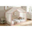 Lits à baldaquin rose doux, cadre en bois aggloméré simple, chambre à coucher moderne pour la maison