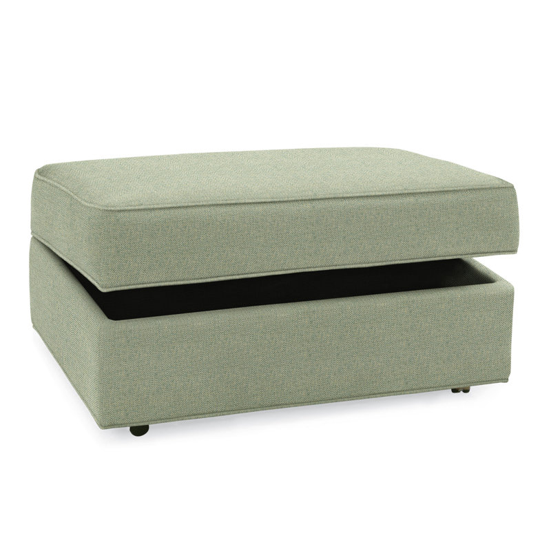 Upholstered Ottoman, Green Performance Fabric; 0851-54