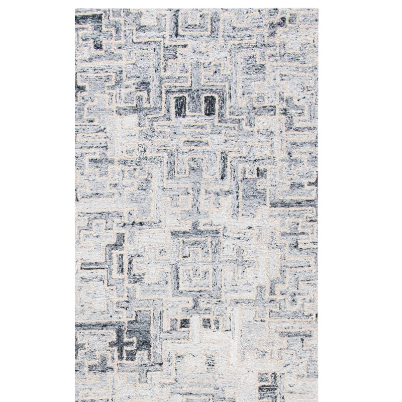 Abstract Hand Tufted Performance Abstract Rug, Rectangle 5' x 8'