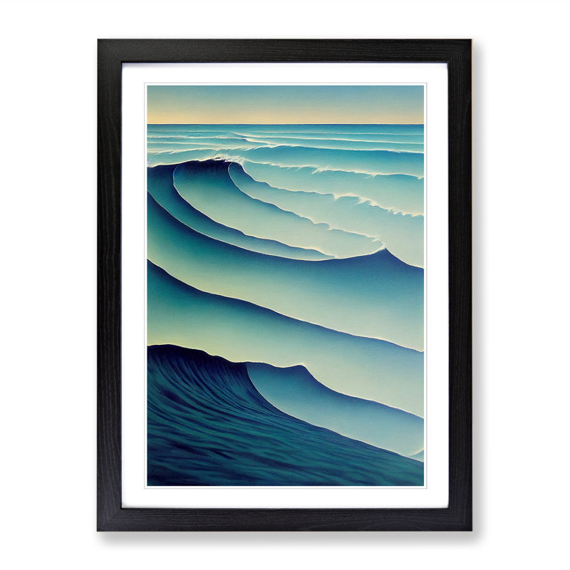 Sea View Abstract Vol.5 - Print, Black, 46cm H x 34cm W x 2cm D