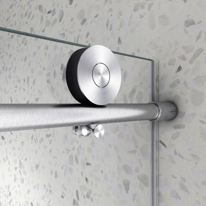 5476 Brushed Frameless One Fixed And One Shifted Shower Door, 70MM 304 Stainless Steel Large Pulleys With Adjustable Soft Closing Function,With Nano Easy Cleaning And Stick Explosion-Proof Menbrance