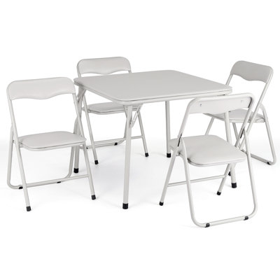 Ensemble de table pliante et de chaises pour enfants, ensemble d'activités en métal 5 pièces
