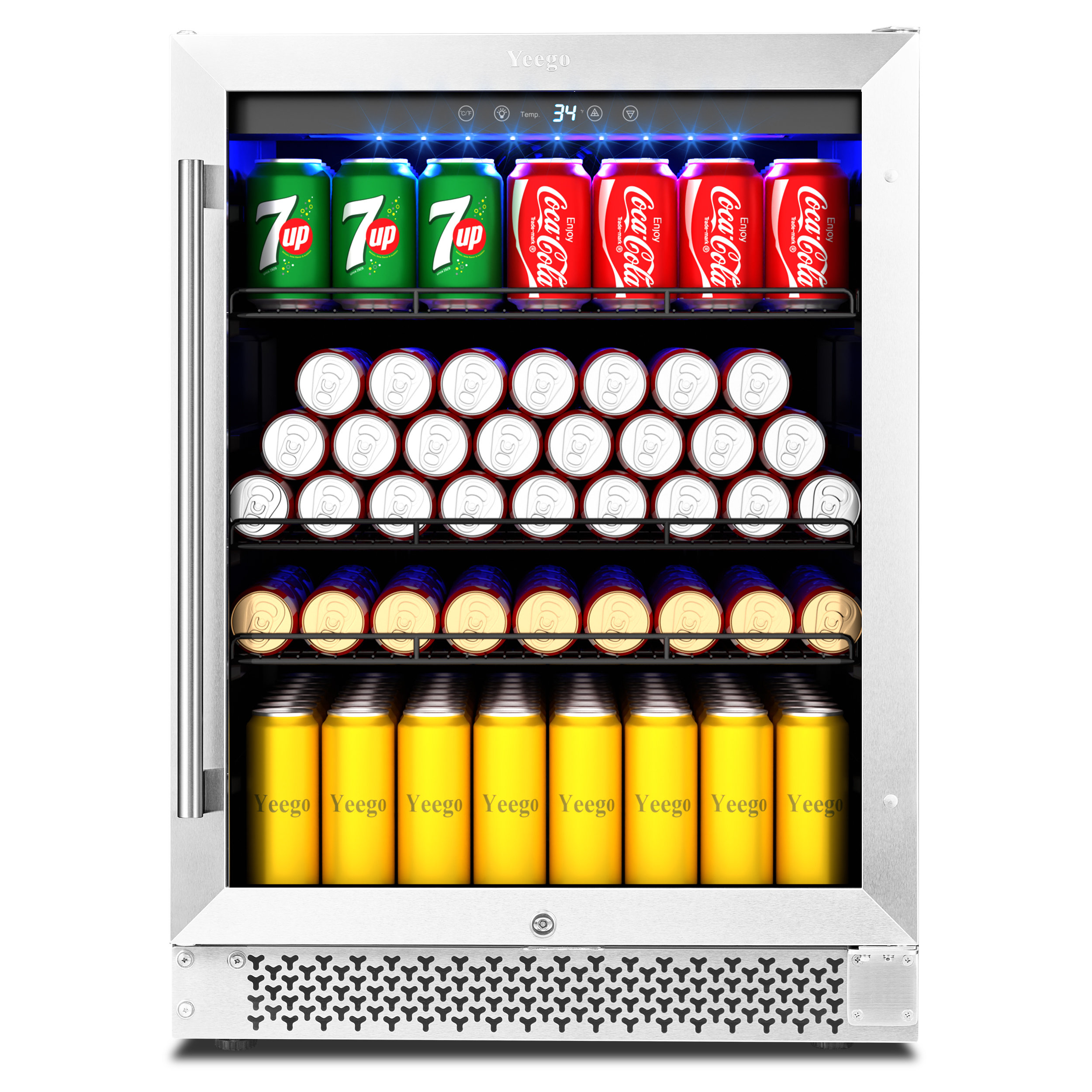 Lanbo 110 Cans 6 Bottle Under Counter Built-in Compressor Beverage Cooler 24 inch Width