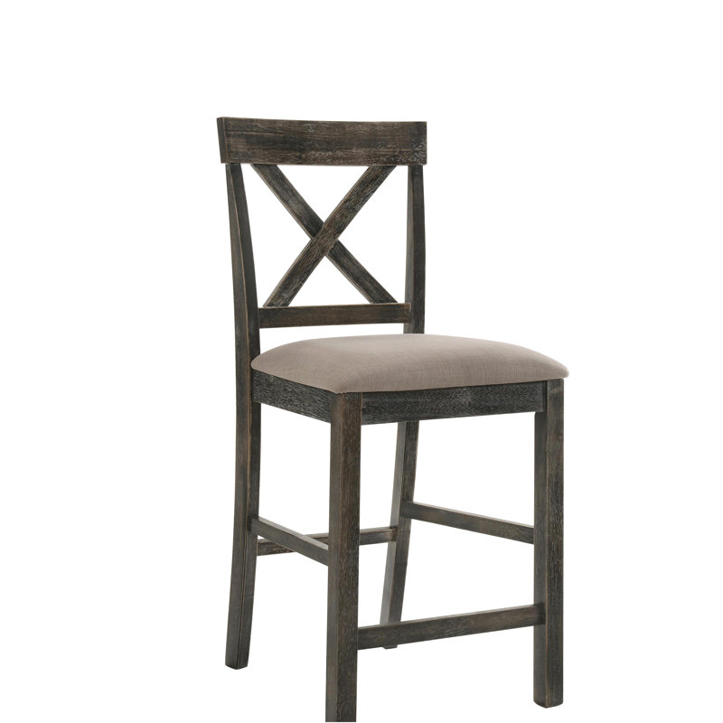 Ensemble de 2 chaises en lin brun clair et gris patiné Martha II