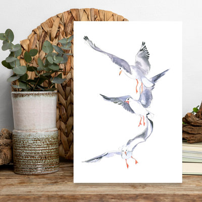 Seagull Flight by Isabelle Brent - Wrapped Canvas Print