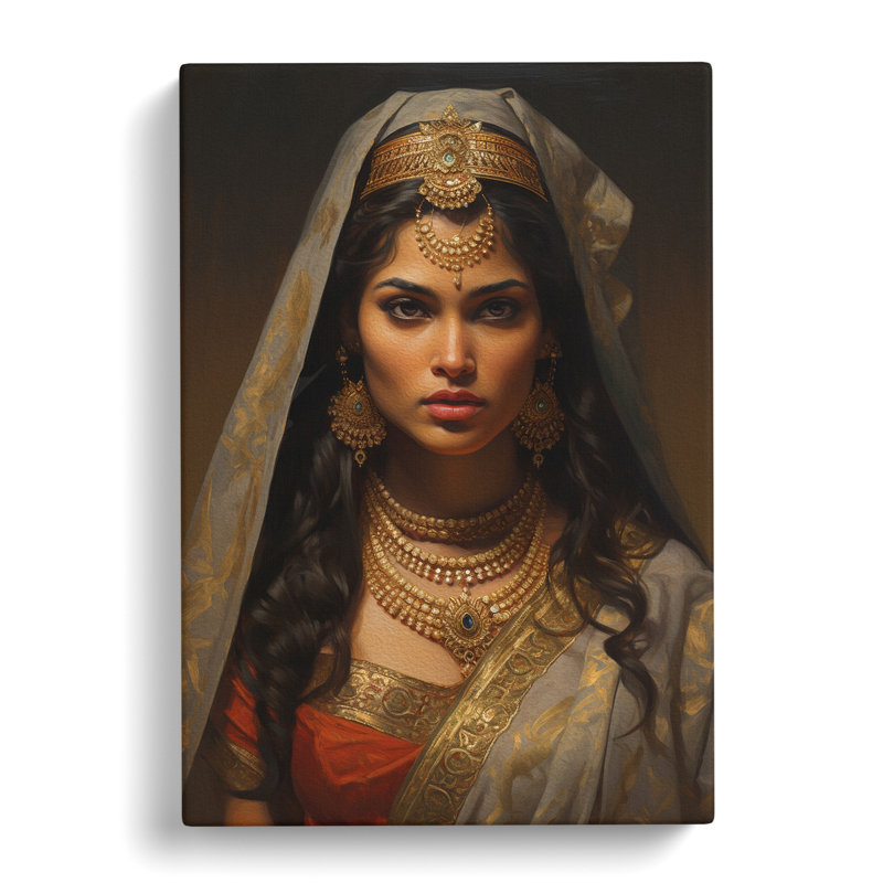 Indian Woman Baroque - No Frame Print, 76cm H x 50cm W x 3cm D
