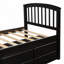 Lit plateforme simple en bois massif avec 6 tiroirs-1649793767