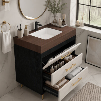 Freestanding Standard Free Standing Single Double Single Vanity Bathroom Vanity With Stone Top