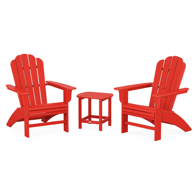 Ensemble de chaises Adirondack POLYWOOD Cottage, Rouge