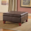 Gallup 28" Wide Leather Square Storage Ottoman Bench