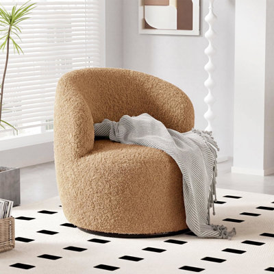 Upholstered Swivel Barrel Chair