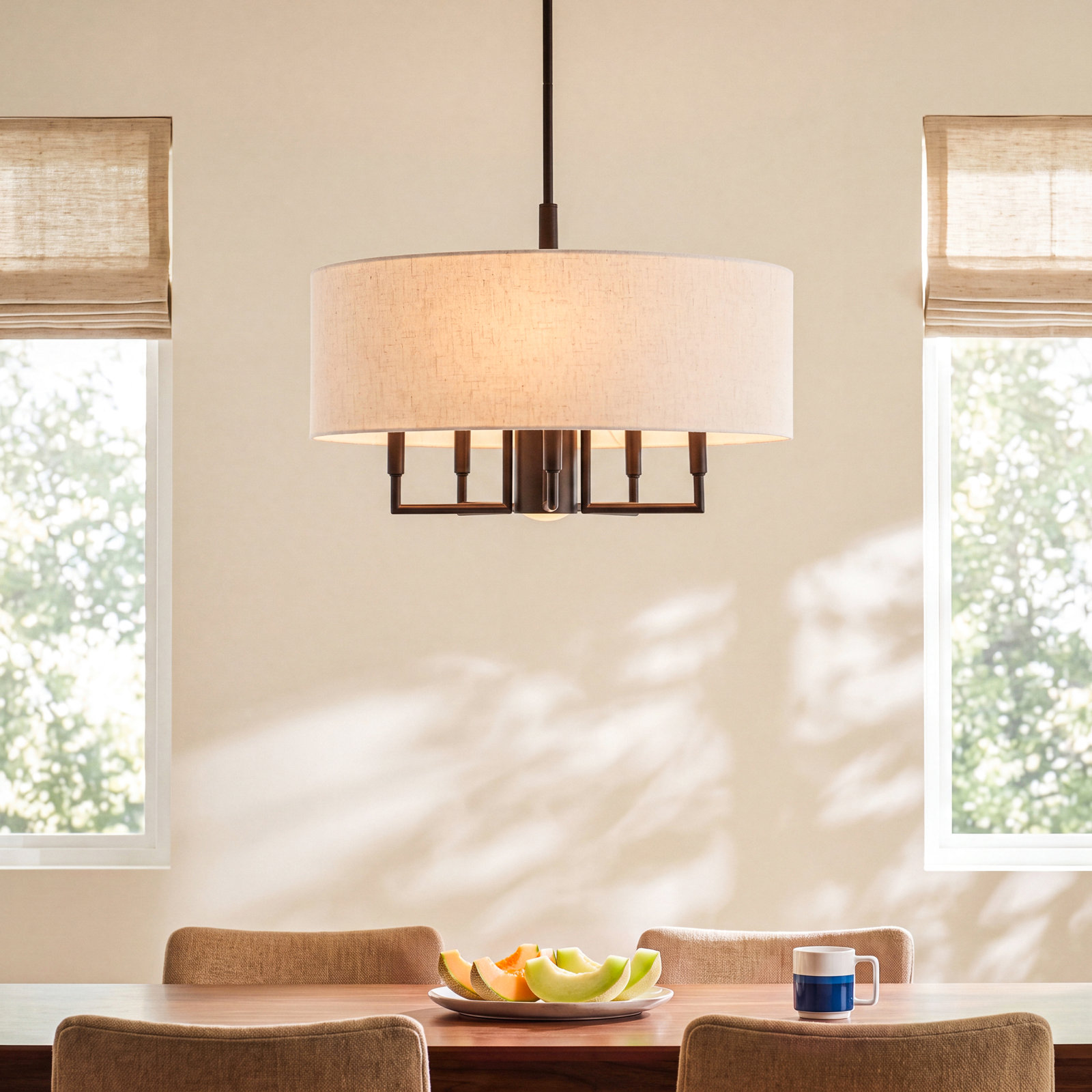 Bazilijus 6-Light Chandelier, Antique Brass