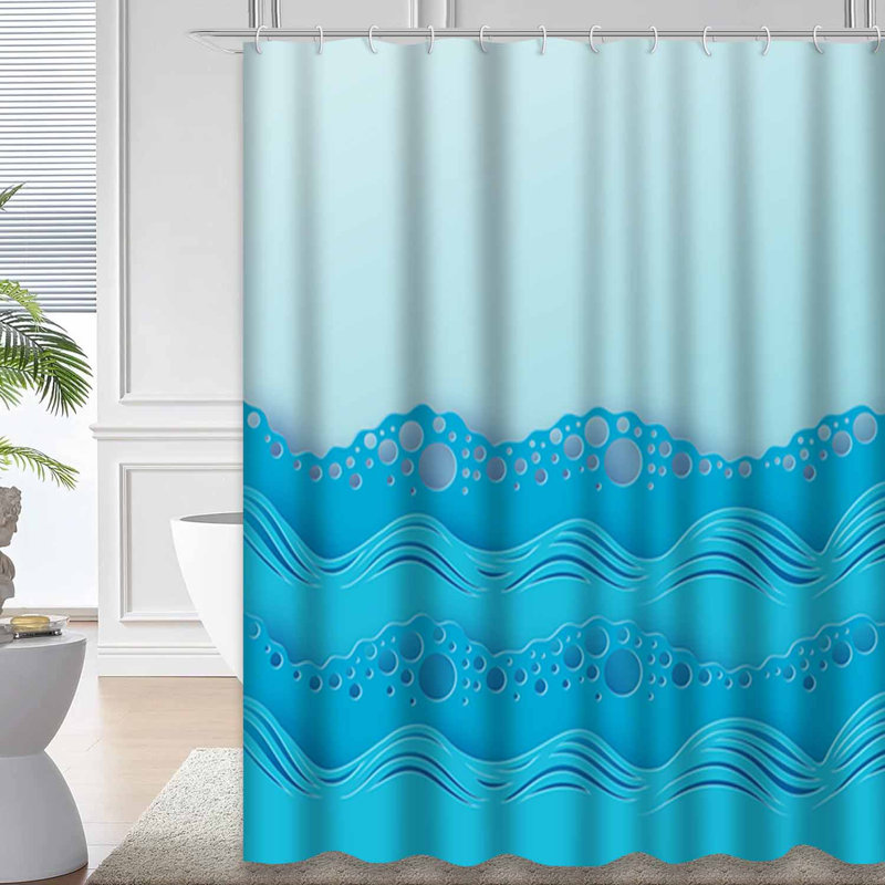 Rideau de douche Abstract Ocean Waves, L 72 po x l 72 po