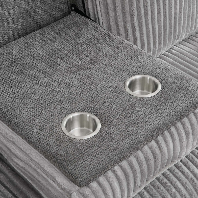 3 Seater Manual Reclining Sofa, Grey