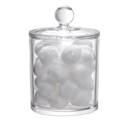 cotton swab Dispenser For Cotton Ball Cotton Swab Cotton Round Pads Floss - 40OZ Clear Plastic Jar Set For Bathroom Canister Storage Organization