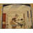 Small Scatter Size American Wool Ivory Antique Hooked 1920s Rug