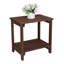 Table d'appoint rectangulaire en bois - 19,8 x 14 x 19,8 po - Bois massif - 1 pièce - Table d'appoint - Brun clair - Rangement compact pour n'importe quelle pièce
