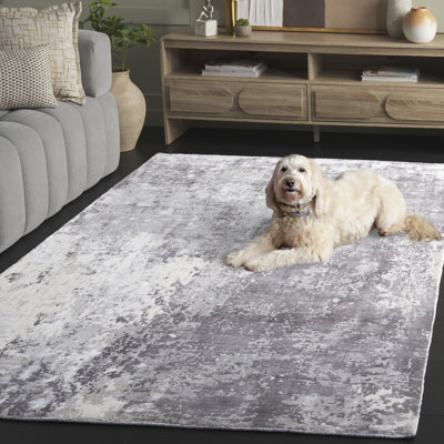 Mcelroy Abstract Handwoven Flatweave Gray Area Rug