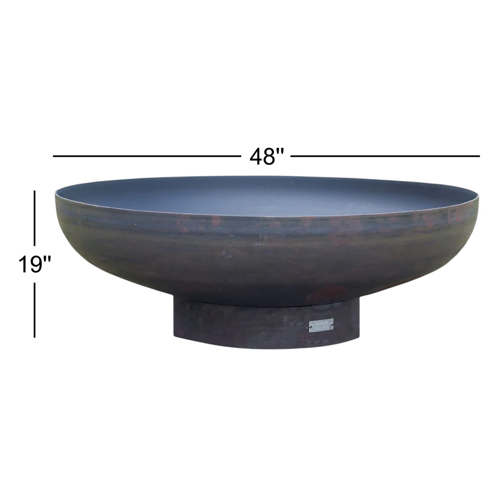 Harrogate Steel Wood Burning Fire Pit, 19" H x 48" W x 48" D