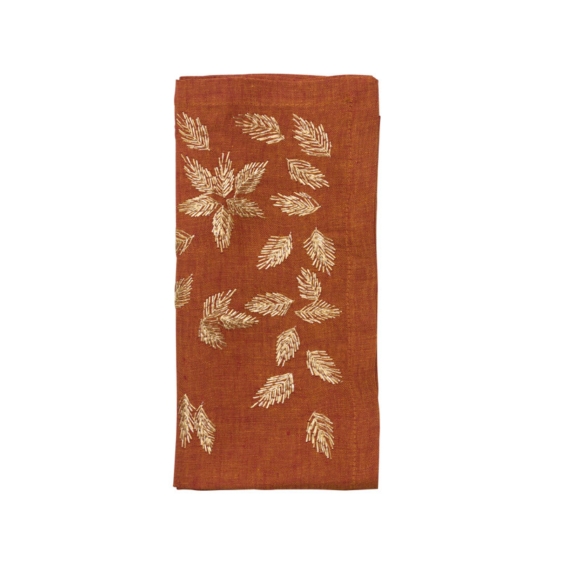 Gilded Breeze Napkin, Rust/Gold