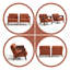 Chaise de salon moderne avec revêtement en tissu Sherpa orange-1390888947