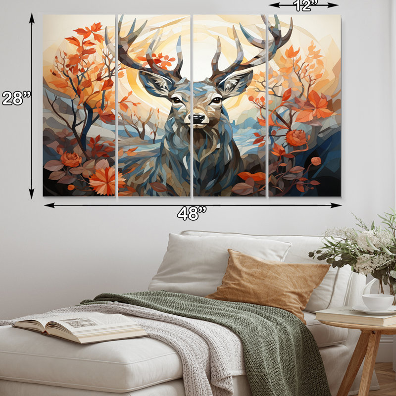 Ensemble de décorations murales en métal Deer