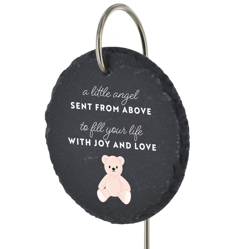 Brajon Waterproof Slate Circle Grave Marker People Memorial Plaque