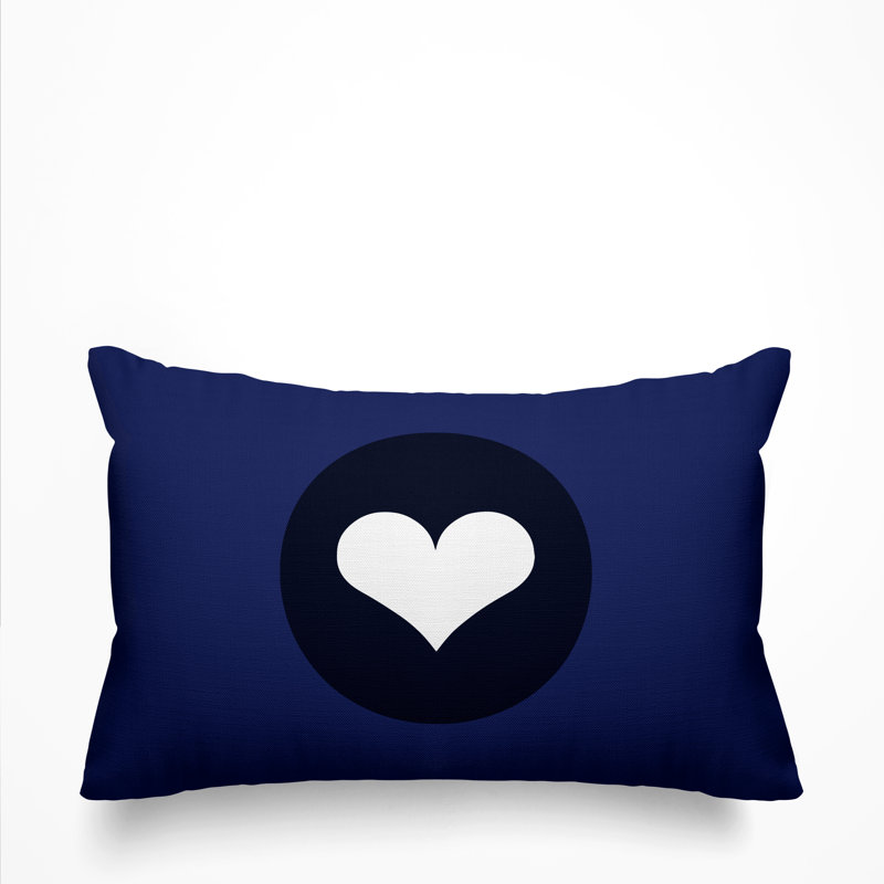 Housse et insert de coussin rectangulaire Sweet Heart, Bleu