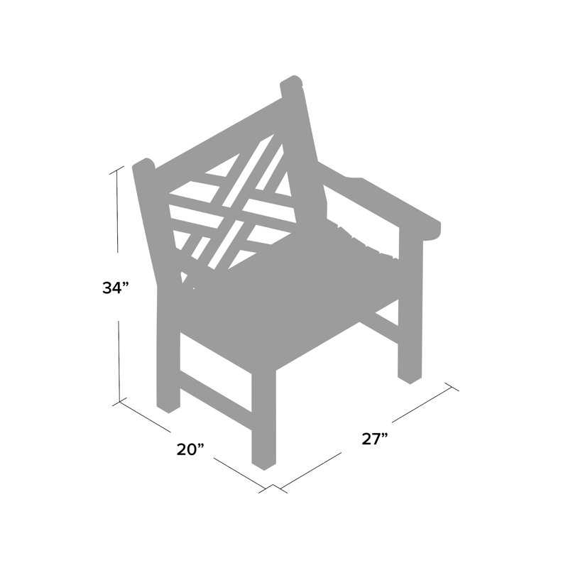 Chippendale Outdoor Dining Armchair, Ash