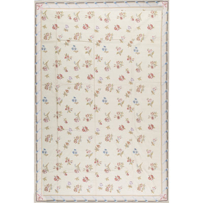 Aubusson Renaissance Flatweave Wool Floral Area Rug