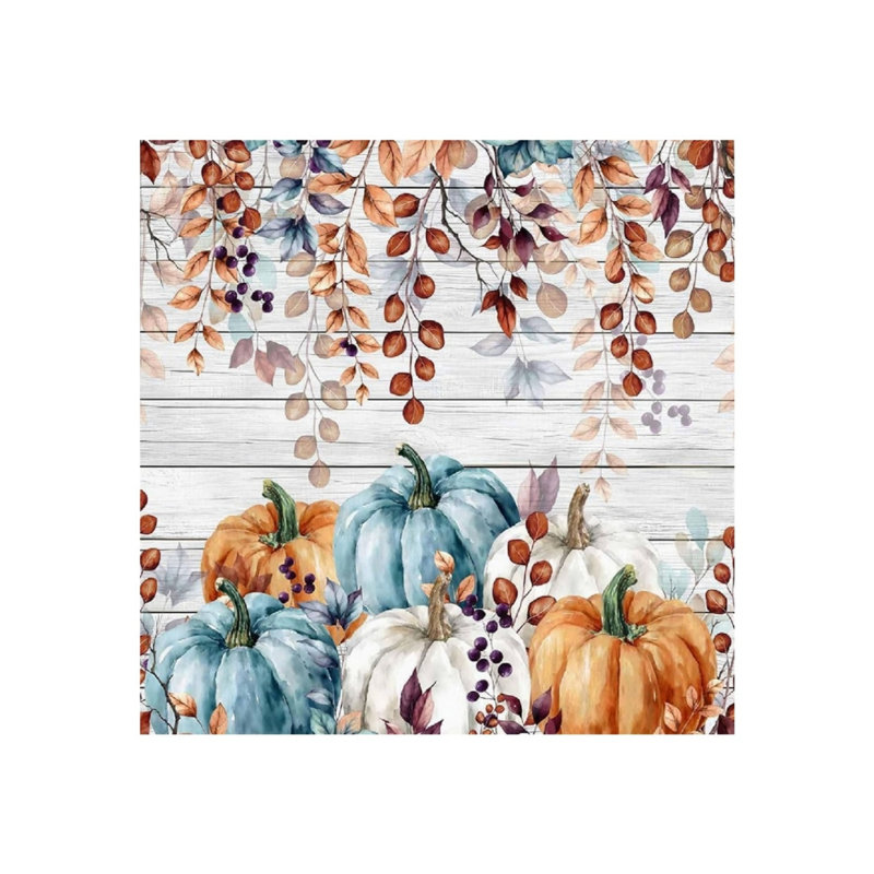 Art mural en toile sans cadre bleu et blanc 16 po x 16 po