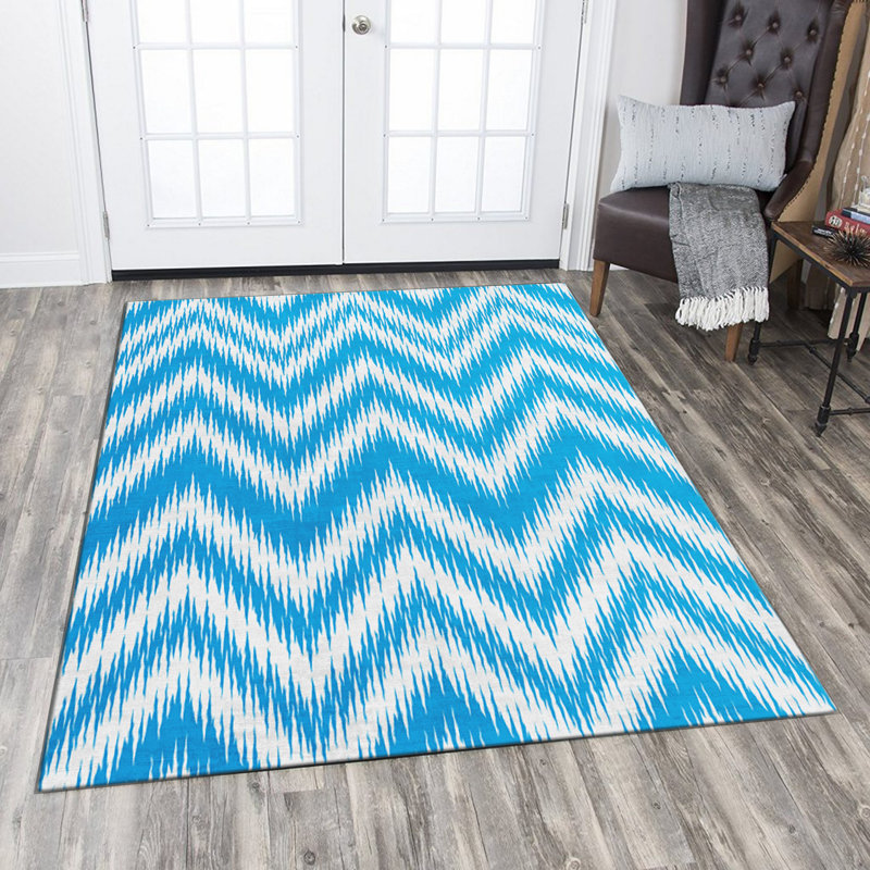 Stylish Woven Carpet (3.1 x 4.6 ft), 100% Polyester, Non-Slip Felt Dot Underside | Raschel Knitting, 0.4 in Pile Height | Machine Washable, Digital Print Design | Perfect for Living Room, Bedroom & Office Decor
