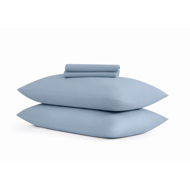 The Farmhouse by Rachel Ashwell Washed Cotton Sheet Set, Queen Sheet Set with 2 Pillowcases, Light Blue
