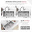 Évier de cuisine à double cuve en acier inoxydable brossé 60/40 de calibre 16 avec 33 grilles de 33 po x 18 po avec 2 grilles-34355582