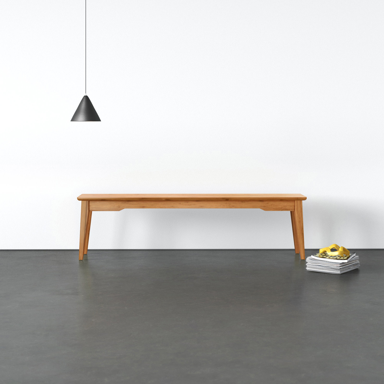 Lacey 48"-64" Solid Wood Bench, Caramelized, 17.5" H x 48" W x 14" D