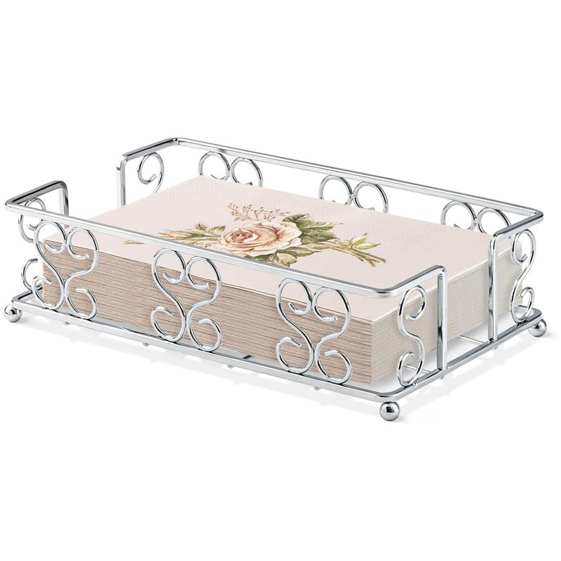 Porte-serviettes et plateau à serviettes d'invité - Papier jetable en acier inoxydable