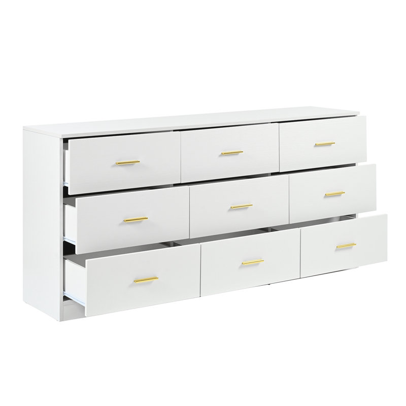 Commode d'appoint 9 tiroirs Kiote, Blanc