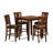 5 Piece Counter Height Dining Table Set Includes a Square Kitchen Table and 4 Dining Chairs, 36x36 Inch, Mahogany-334943935-334943921