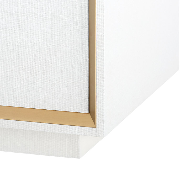 Ansel 72'' W Sideboard, Owen - Circle, Bronze Finished Brass, White