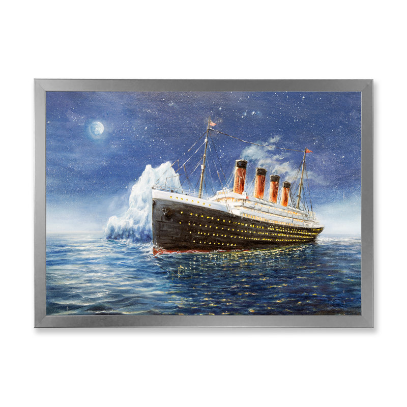 Titanic - reproduction sur toile, H 8 po x l 12 po x P 1 po, Toile argentée avec cadre photo