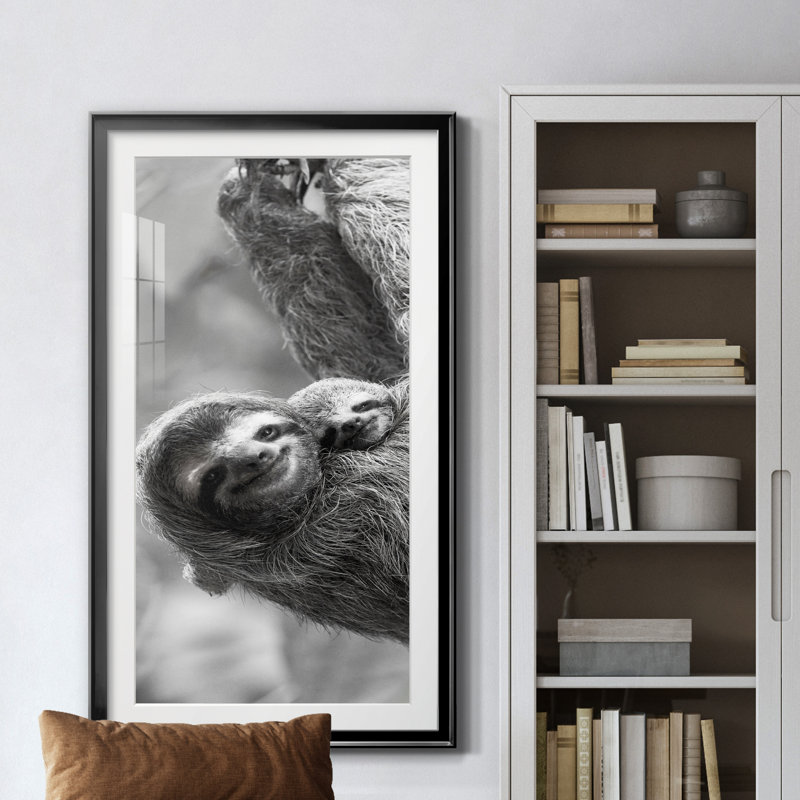 Sloth Swing - Photographie avec cadre photo, H 14,5 po x l 26,5 po x P 1,5 po, Noir
