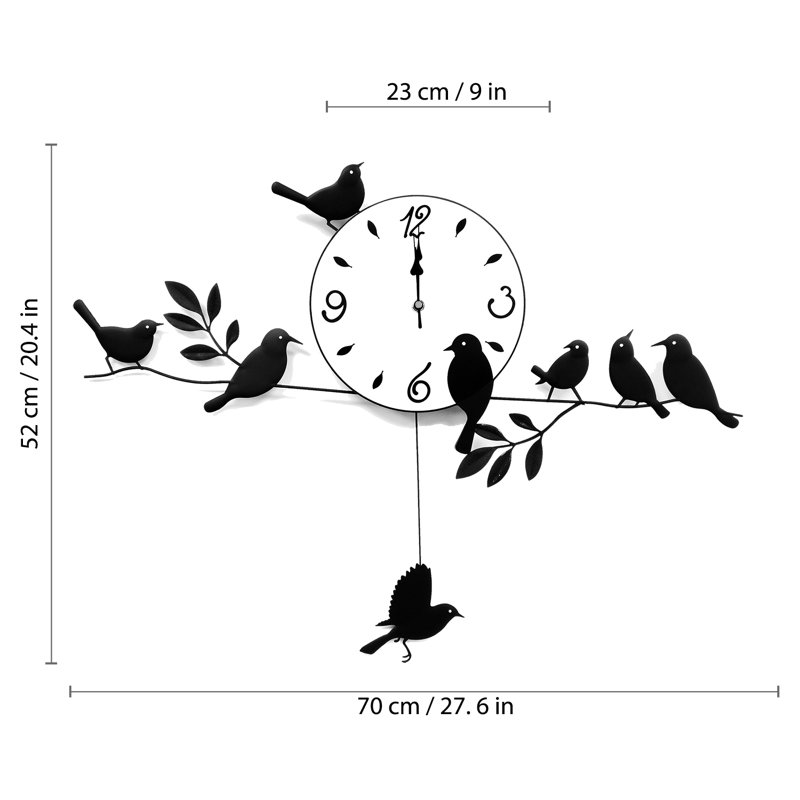 Horloge murale oiseau Greig
