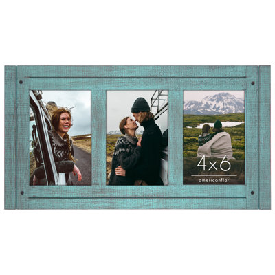 Triple cadre photo à charnière Terrapin Americanflat 4x6 - 3 ouvertures - Plexiglas
