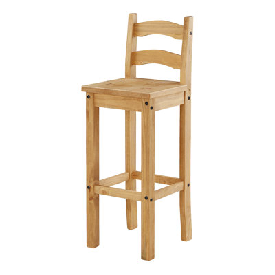 Abilio Solid Wood Bar Stool with Solid Wood Frame
