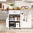 39.3" Farmhouse Kitchen Island with Drop Leaf, Kitchen Storage Island with Open Side Rack, One Drawer, Towel Rack-126487146