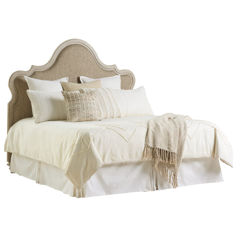 Tête de lit tapissier Malibu Zuma, Grand, Ivoire, taupe