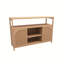 Buffet élégant en bambou avec beaucoup de rangement, parfait pour l'organisation de la salle de bain et l'esthétique naturelle